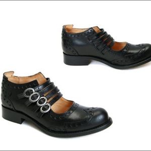 John Fluevog Alli Mary Jane 4 Buckle Leather Brogue
